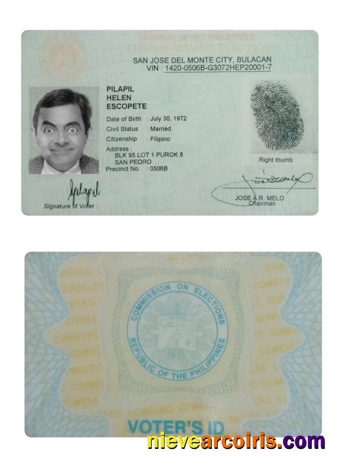 Philippines San Jose Del Monte voters ID card